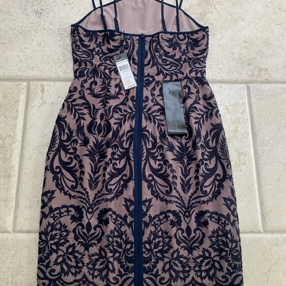 BCBG Maxazria Halter Dress  Embroidered Lavender/Blue  Size 8 New With Tags - Picture 4 of 7